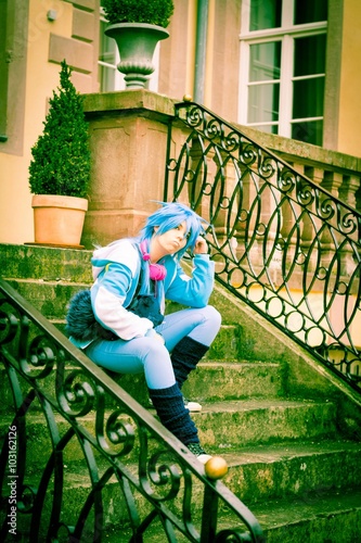 Zdjęcie XXL Kobieta, Cosplay, na schodach