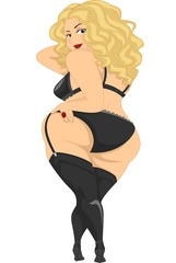 Wall Mural - Girl Plump Boudoir Photography Pose