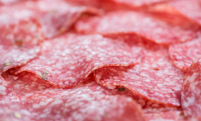 Canvas Print - Salami (selective focus) as background image