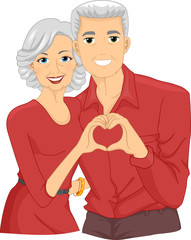 Poster - Senior Citizen Couple Heart Hand