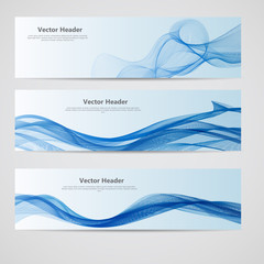 Wall Mural - Abstract Colored Wave Header Background. Vector Illustration