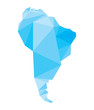 blue polygonal South America map