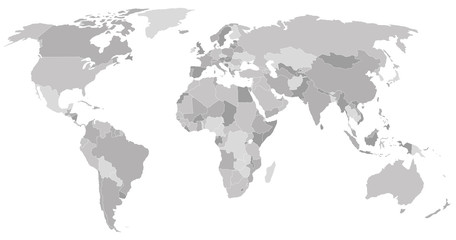  gray world map
