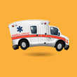 ambulance speeding ,vector cartoon