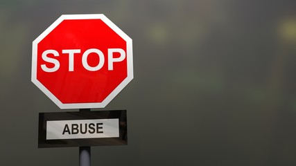 Stop abuse sign.