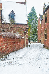 Wall Mural - Old town of Leuven, Belgium in winter