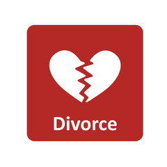 Poster - Divorce broken heart icon for web and UI