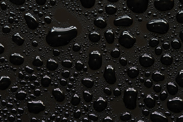 water drops on black