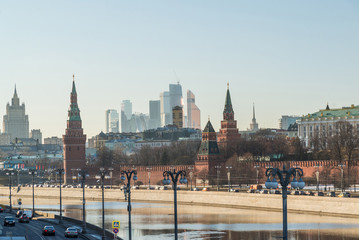 Canvas Print - View of  Moscow Kremlin from  river, Russia