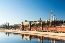 Panorama Of  Moscow Kremlin On  Sunny Day, Russia