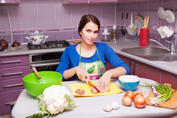 young woman in the kitchen