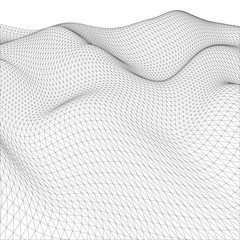 Poster - Abstract wire-frame grid. Vector illustration.