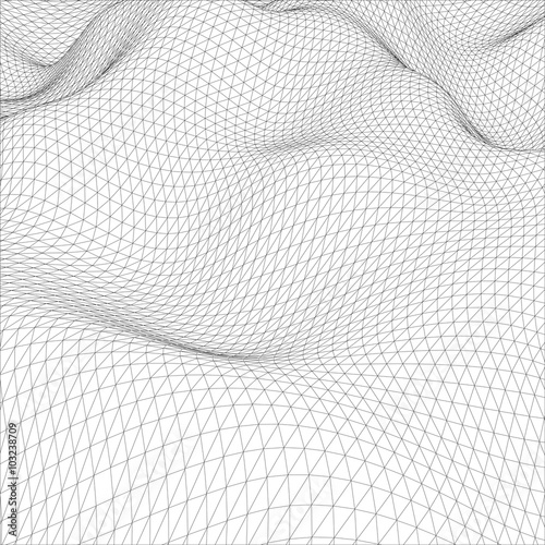 Fotografía Abstract wire-frame grid. Vector illustration.