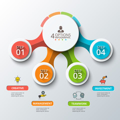 Wall Mural - Abstract infographics number options template. 