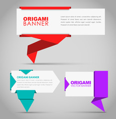 Poster - Design banners in origami style