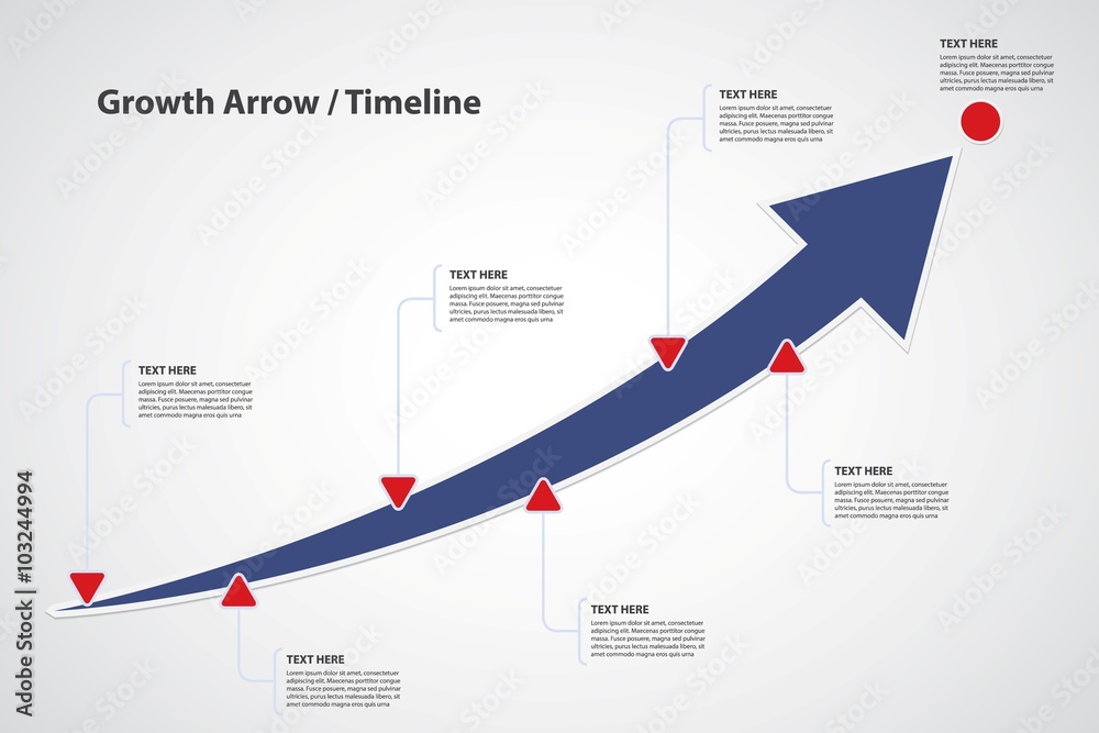 Big growth Arrows / Timeline with text options / A way to success ...
