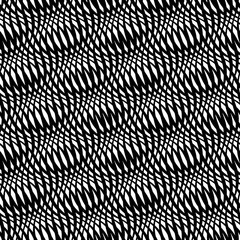 Wall Mural - wavy crossed stripes seamless pattern 3d. abstract fashion texture. geometric monochrome modern temp