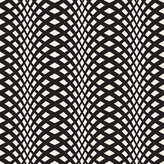 Wall Mural - wavy crossed stripes seamless pattern 3d. abstract fashion texture. geometric monochrome modern temp