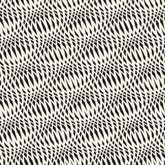 Wall Mural - wavy crossed stripes seamless pattern 3d. abstract fashion texture. geometric monochrome modern temp