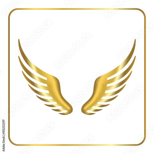 Wings Golden Icon Design Graphic Element Template For Logo