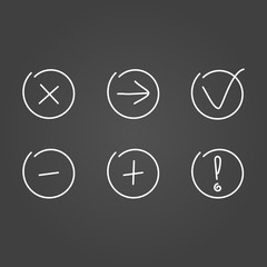 Poster - Set icons draw effect
