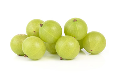 Wall Mural - gooseberries on white background