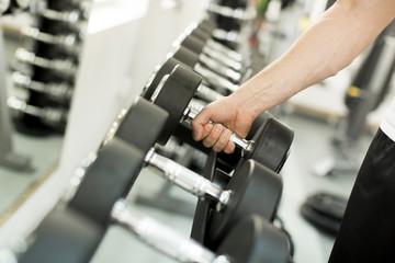 Dumbbell in the gym