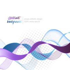 Poster - Abstract background with wavy lines and halftone effect.