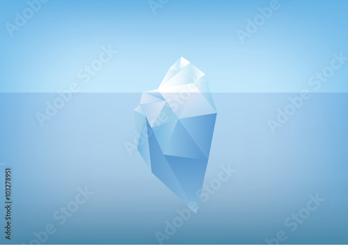 Cuadros en Lienzo tip of the iceberg illustration -low poly /polygon graphic