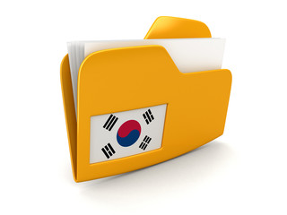 Poster - folder and lists with South Korean Flag. Image with clipping path