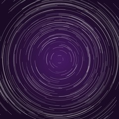 Wall Mural - Startrails around Polaris star. Starry night sky. Vector illustration.