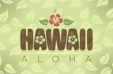 Wall Mural - Vector Hawaii word in vintage colors