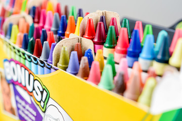 beautiful crayons in a box