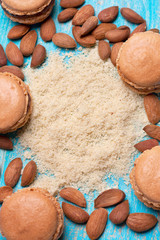 Canvas Print - almond flour, macaroon, almond  (top view)