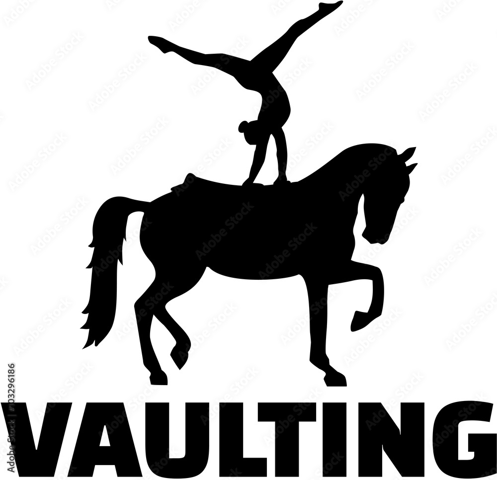 voligieren Horse Vaulting silhouette with word Voltigieren の Stock ベクター | Adobe Stock