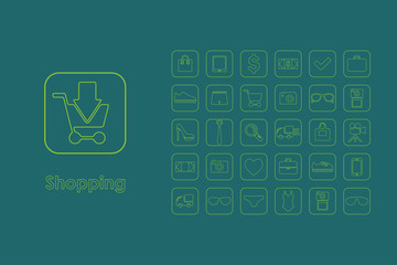 Poster - Set of shopping simple icons