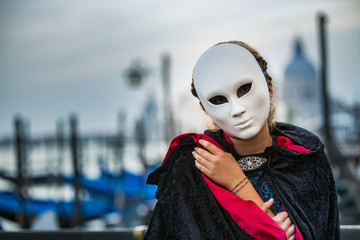 Sticker - Carnival in Venice - in background San Giorgio Maggiore church Venice, Italy