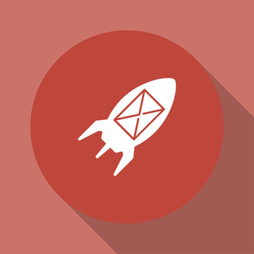 Illustration rocket with an icon.