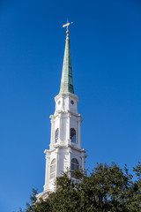 Poster - White Church Steeple with Windvane