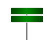 High resolution blank road sign empty highway street green signage isolated on white.