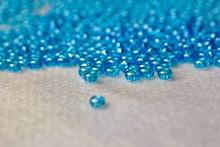Blue Glass Beads For Embroidery