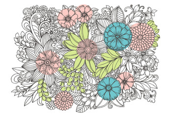 Wall Mural - Floral doodles