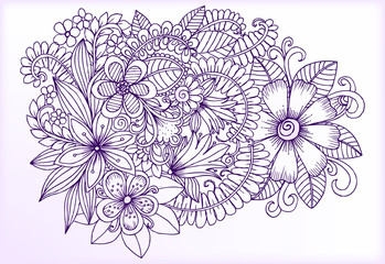 Wall Mural - Floral doodles