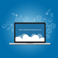 Poster - domain subdomain name .com illustration internet address 
