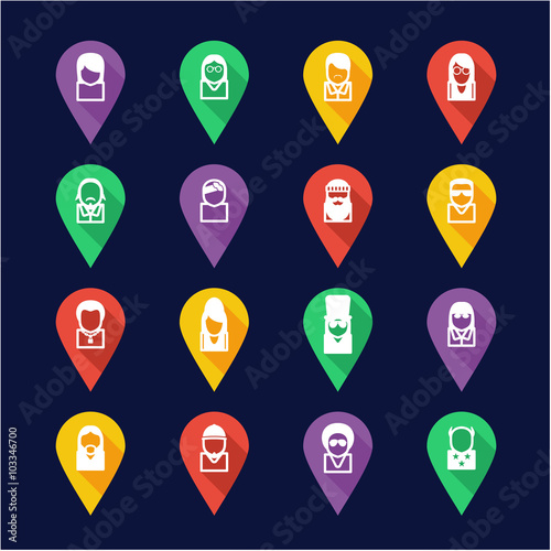 Fotomural Avatar Icons Famous Musicians Set 2 Flat Design Pin