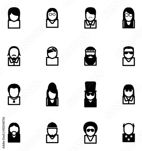Cuadros en Lienzo Avatar Icons Famous Musicians Set 2