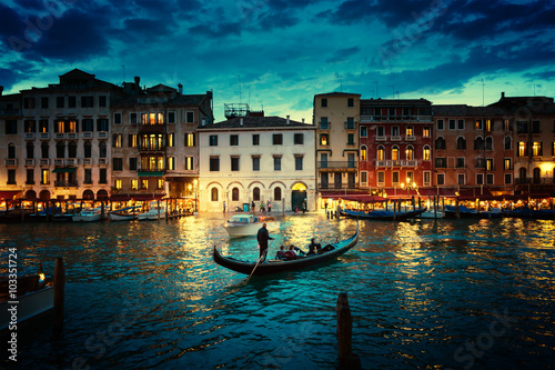 Cuadros en Lienzo Gran Canal en la puesta del sol, Venecia, Italia