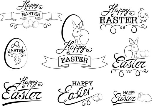 Easter typograph design elements.
