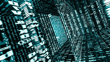 Data Storm 0555: Traveling through a labyrinth of digital data (Loop).