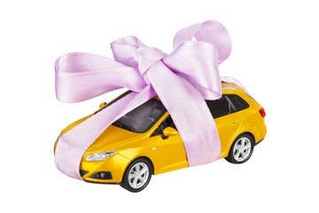 Sticker - Car with bow as gift